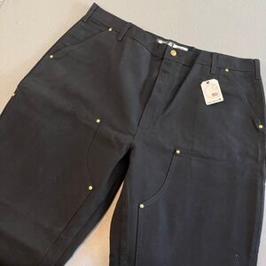 Carhartt B01 BLK Loose Fit Firm Duck Double Front‎ Utility Work Pants Men 42x32